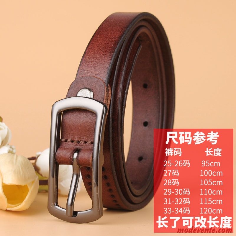 Ceinture Femme Creux Couche De Tête Cuir Véritable Le Nouveau Bien Cuir De Vache