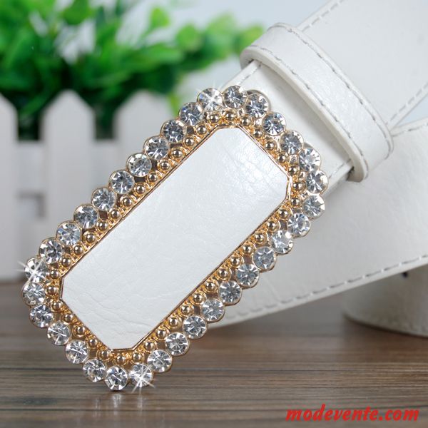 Ceinture Femme Cristal Pierres De Strass Décoration Simple Bien All-match Rose