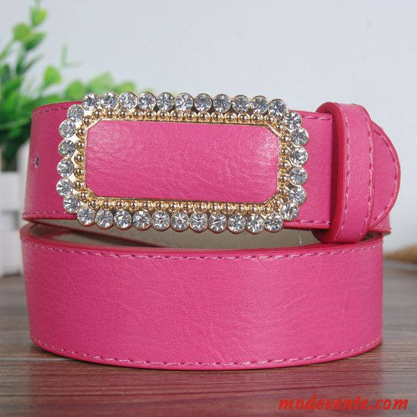 Ceinture Femme Cristal Pierres De Strass Décoration Simple Bien All-match Rose