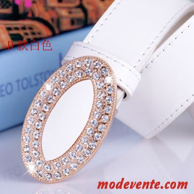 Ceinture Femme Cristal Pierres De Strass Décoration Simple Bien All-match Rose