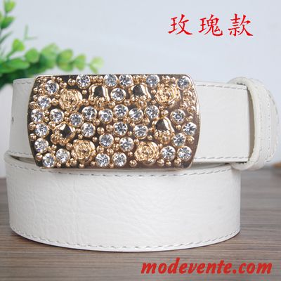 Ceinture Femme Cristal Pierres De Strass Décoration Simple Bien All-match Rose