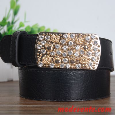 Ceinture Femme Cristal Pierres De Strass Décoration Simple Bien All-match Rose