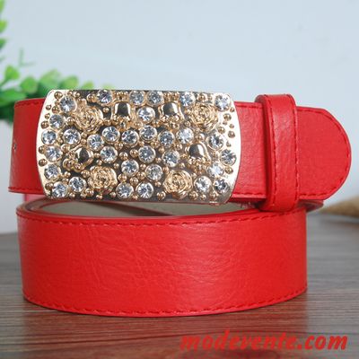 Ceinture Femme Cristal Pierres De Strass Décoration Simple Bien All-match Rose