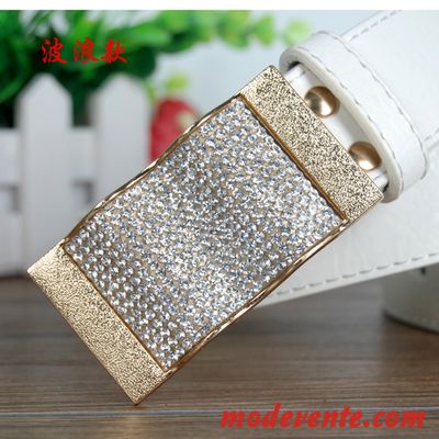 Ceinture Femme Cristal Pierres De Strass Décoration Simple Bien All-match Rose