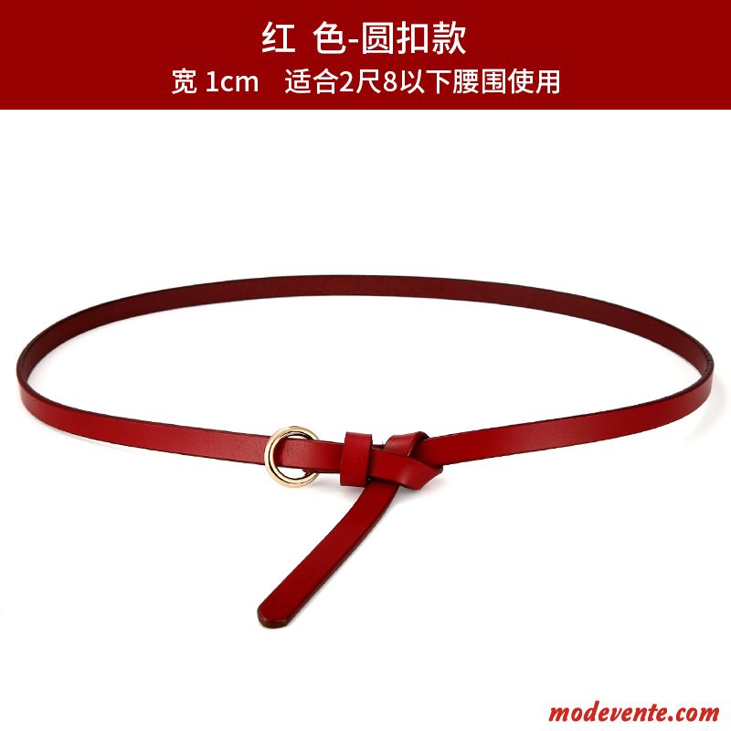 Ceinture Femme Cuir De Vache All-match Cuir Véritable Simple Bien Mode Noir Marron