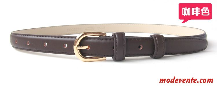 Ceinture Femme Cuir De Vache Cuir Véritable Mode Décoration Simple All-match Blanc Noir Rose Gris