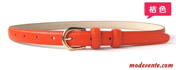 Ceinture Femme Cuir De Vache Cuir Véritable Mode Décoration Simple All-match Blanc Noir Rose Gris