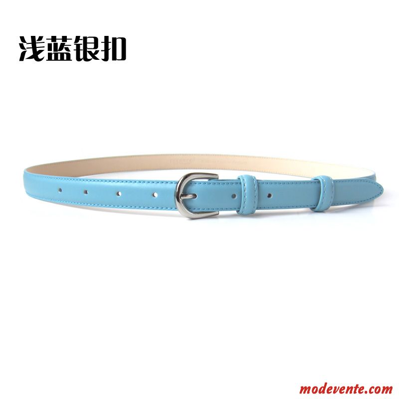 Ceinture Femme Cuir De Vache Cuir Véritable Mode Décoration Simple All-match Blanc Noir Rose Gris