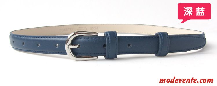 Ceinture Femme Cuir De Vache Cuir Véritable Mode Décoration Simple All-match Blanc Noir Rose Gris