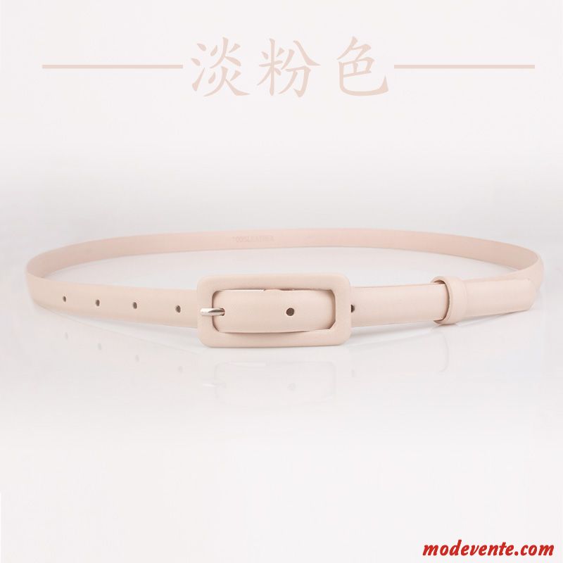 Ceinture Femme Cuir Véritable Décoration Modèles Féminins Beige All-match Simple Blanc