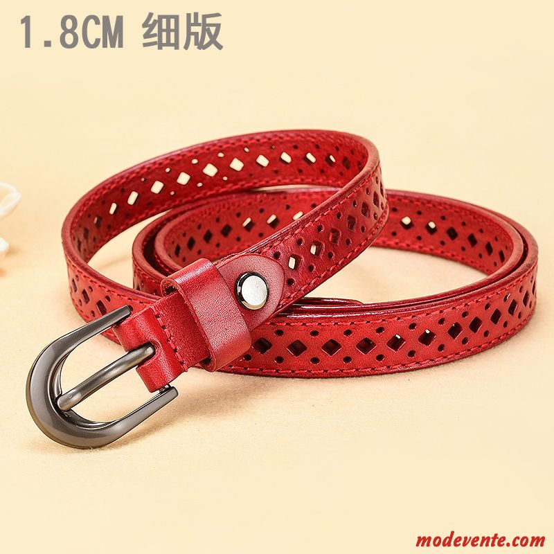 Ceinture Femme Cuir Véritable Simple Bien Décoration Rétro Couche De Tête Marron