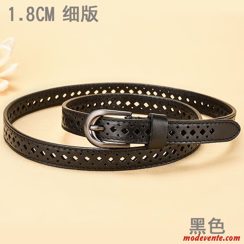 Ceinture Femme Cuir Véritable Simple Bien Décoration Rétro Couche De Tête Marron