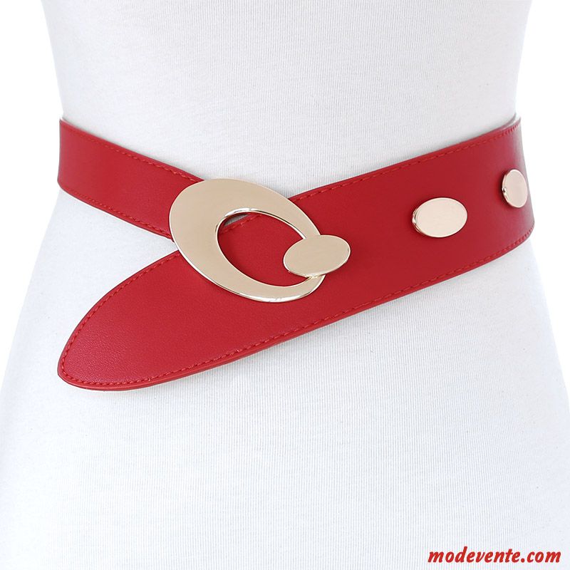 Ceinture Femme Décoration Bien Cuir Véritable Rétro Accessoires Qualité Noir Or