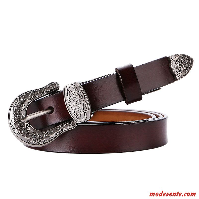 Ceinture Femme Filles Tendance Simple Jeans Le Nouveau Mode Brun