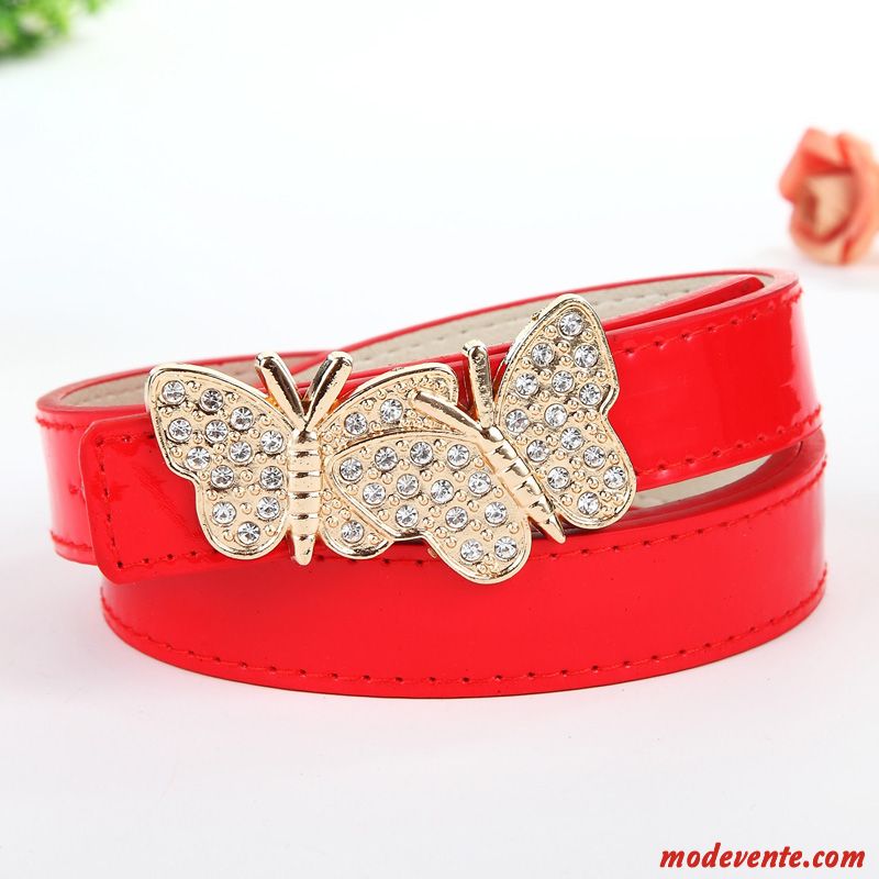 Ceinture Femme Jeans Pierres De Strass Simple Tendance All-match Décoration Noir Jaune