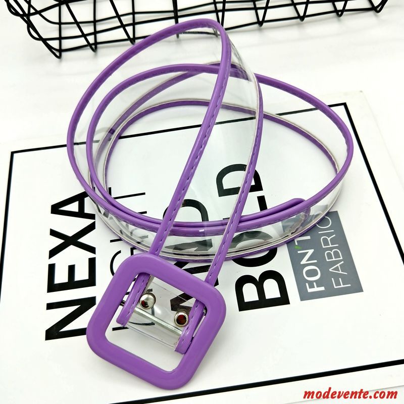 Ceinture Femme Jeans Étudiant Transparent Loisir Tendance Mode Violet