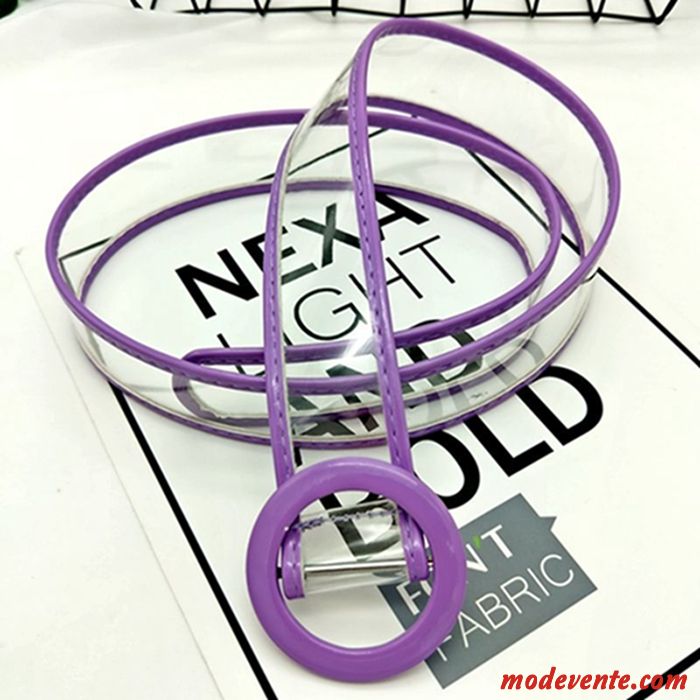 Ceinture Femme Jeans Étudiant Transparent Loisir Tendance Mode Violet