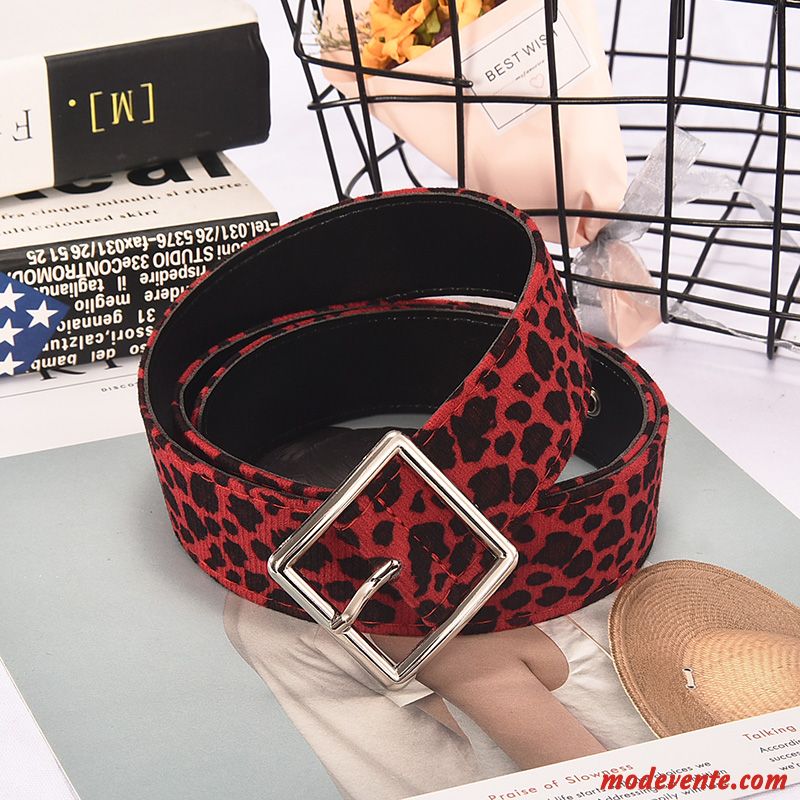 Ceinture Femme L'automne All-match Loisir Rétro Personnalité Hiver Rouge