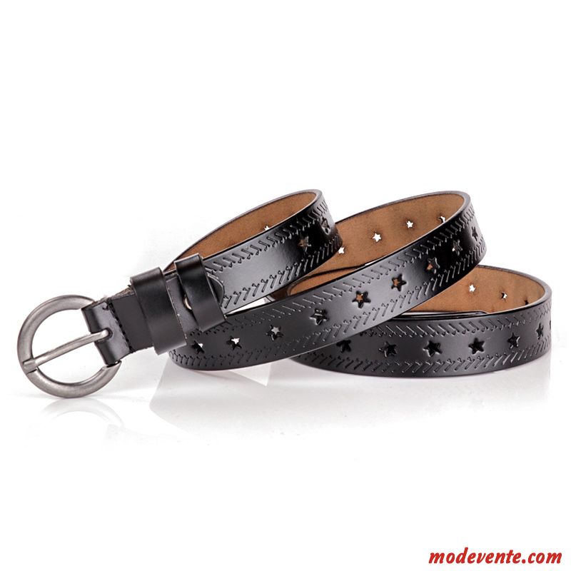 Ceinture Femme Le Nouveau All-match Jeans Cuir Véritable Cuir De Vache Peau Douce Rouge