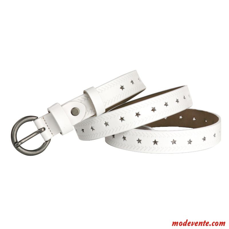 Ceinture Femme Le Nouveau All-match Jeans Cuir Véritable Cuir De Vache Peau Douce Rouge