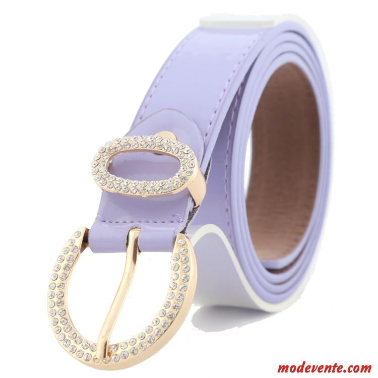 Ceinture Femme Le Nouveau Diamant Jeunesse Denim Mode Loisir Violet