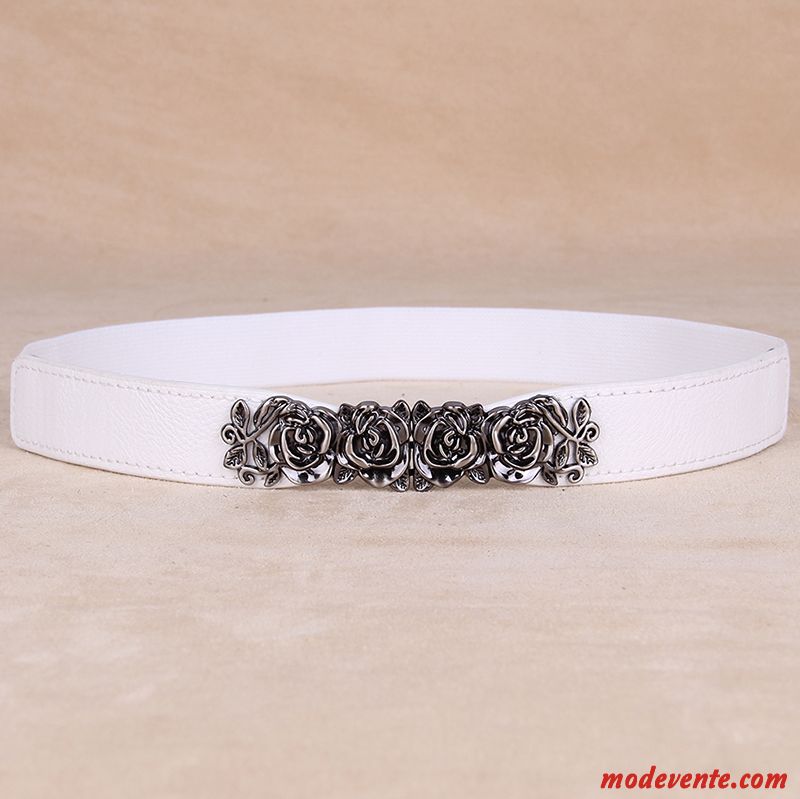 Ceinture Femme Le Nouveau Décoration Bien Élastique Élasticité Simple Noir