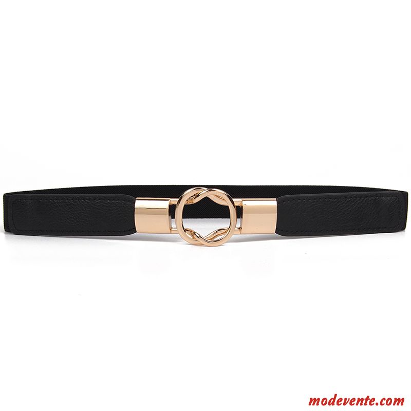 Ceinture Femme Le Nouveau Décoration Bien Élastique Élasticité Simple Noir