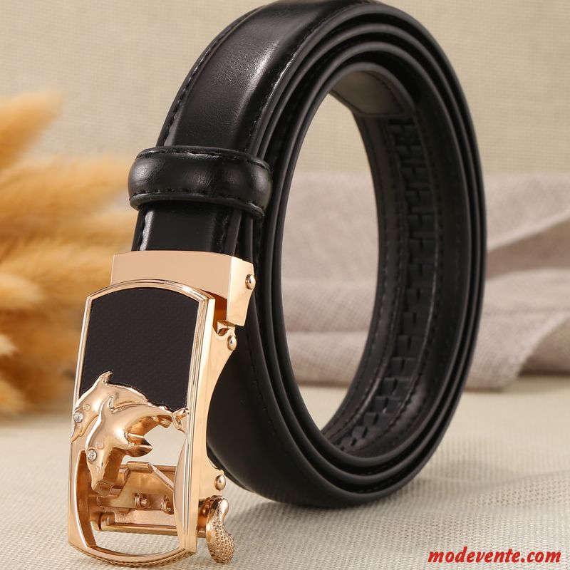 Ceinture Femme Loisir Décoration Boucle Automatique Jeans Général Jeunesse Rouge