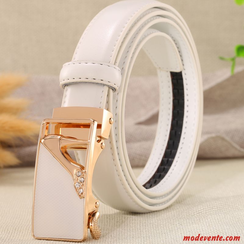 Ceinture Femme Loisir Décoration Boucle Automatique Jeans Général Jeunesse Rouge