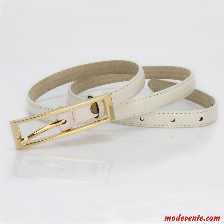 Ceinture Femme Mode All-match Cuir Véritable Décoration Petit Bien Noir