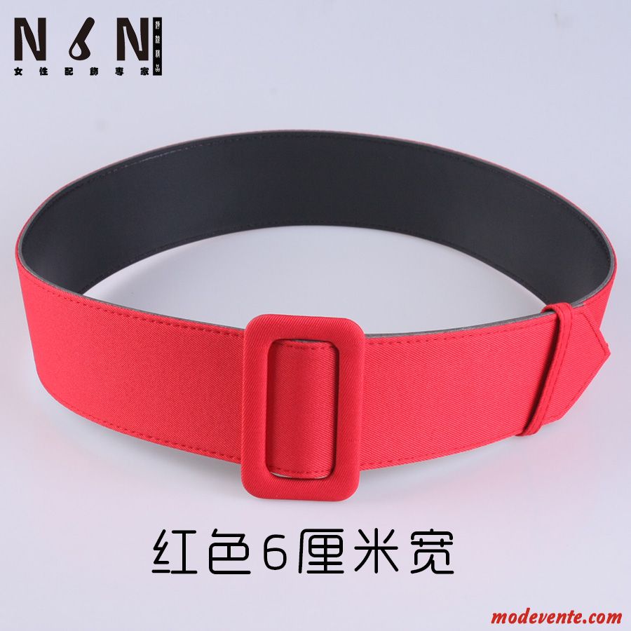 Ceinture Femme Mode All-match Tissu Décoration Bien Bleu Noir Rouge