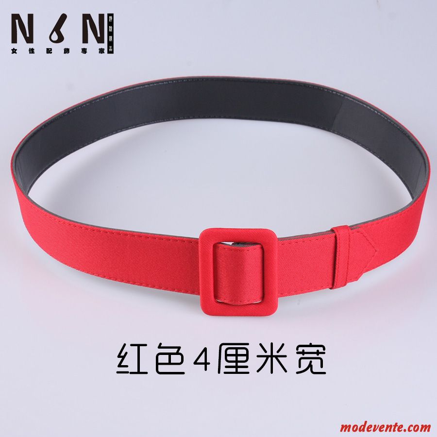 Ceinture Femme Mode All-match Tissu Décoration Bien Bleu Noir Rouge