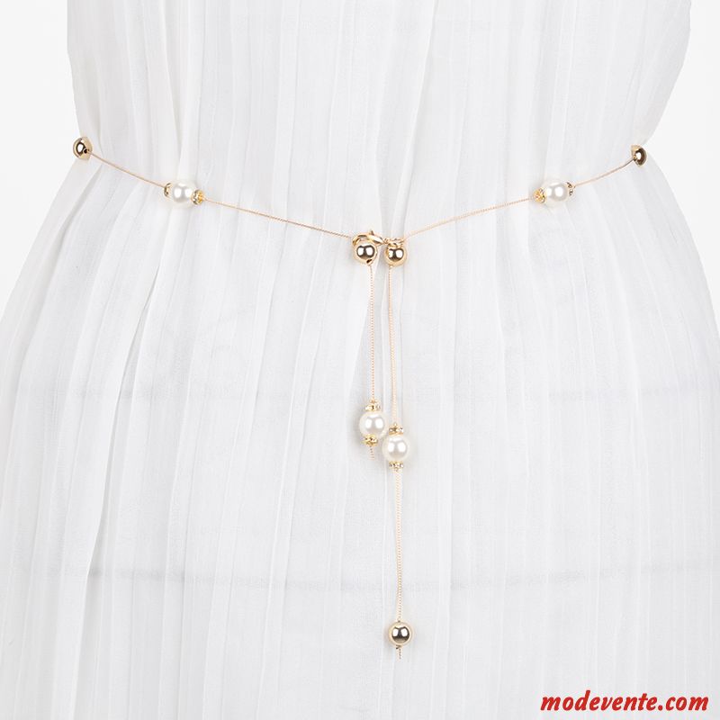 Ceinture Femme Mode Doux All-match Bien Chandail Simple Or