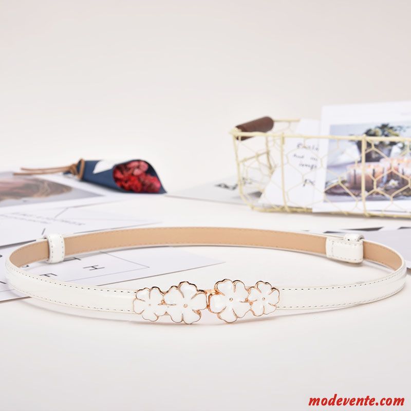 Ceinture Femme Mode Décoration Loisir Bien All-match Simple Couleurs De Bonbons Noir