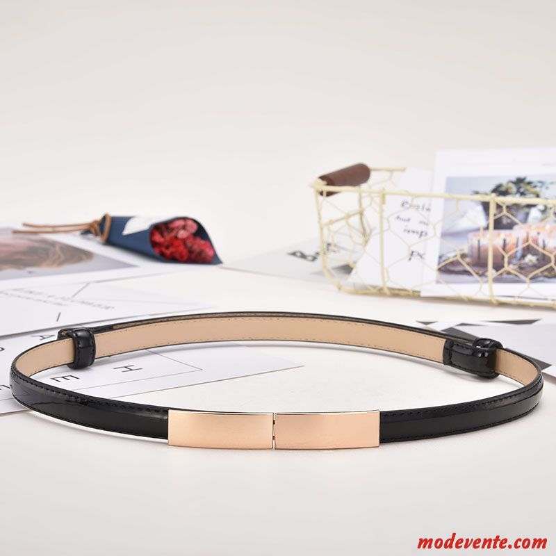 Ceinture Femme Mode Décoration Loisir Bien All-match Simple Couleurs De Bonbons Noir