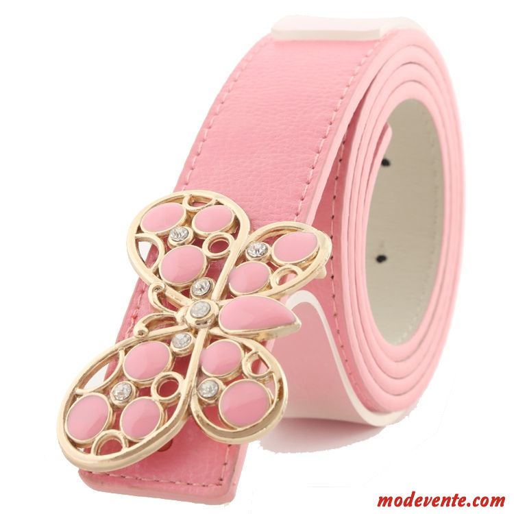 Ceinture Femme Mode Pierres De Strass Loisir Décoration Lisse Jeunesse Rose