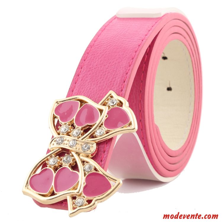 Ceinture Femme Mode Pierres De Strass Loisir Décoration Lisse Jeunesse Rose