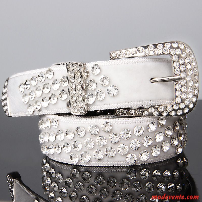 Ceinture Femme Pierres De Strass All-match Modèles Féminins Diamant Mode Décoration Rouge