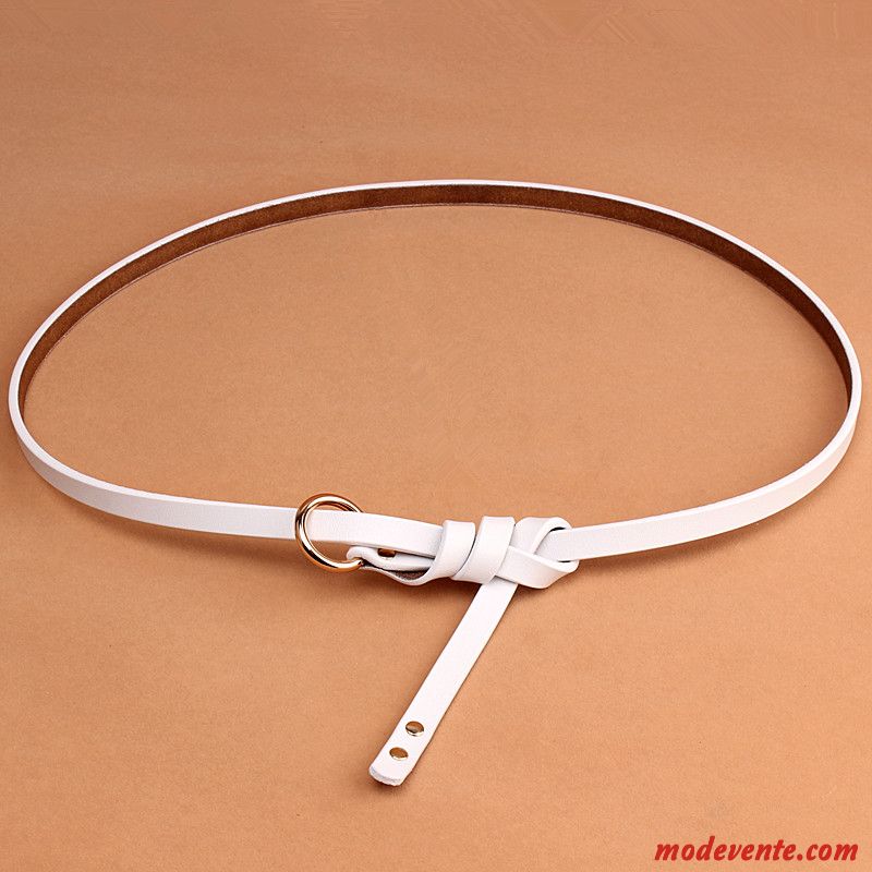 Ceinture Femme Pure Simple Manteau Bien All-match Mode Blanc Noir