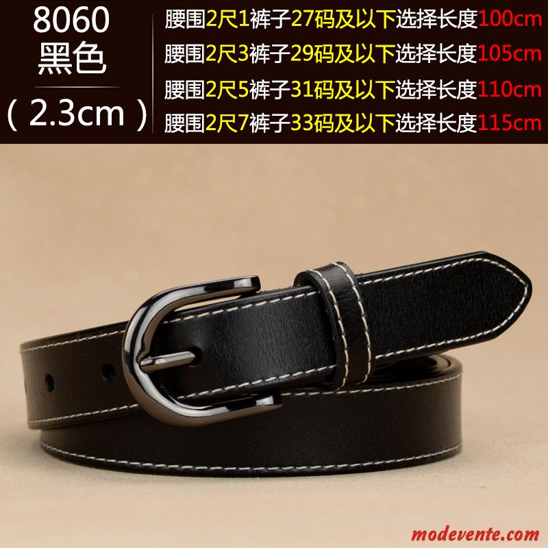 Ceinture Femme Simple All-match Mode Cuir Véritable Tendance Jeans Marron