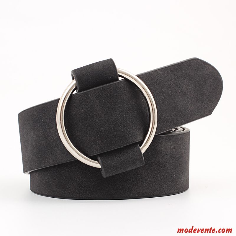 Ceinture Femme Simple Jeans Étudiant All-match Le Nouveau Décoration Bleu Noir