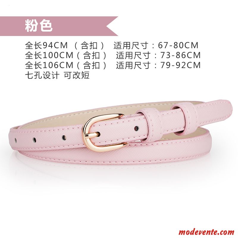 Ceinture Femme Simple Petit All-match Bien Décoration Blanc Noir Rouge