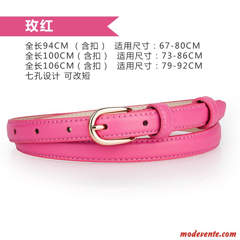 Ceinture Femme Simple Petit All-match Bien Décoration Blanc Noir Rouge