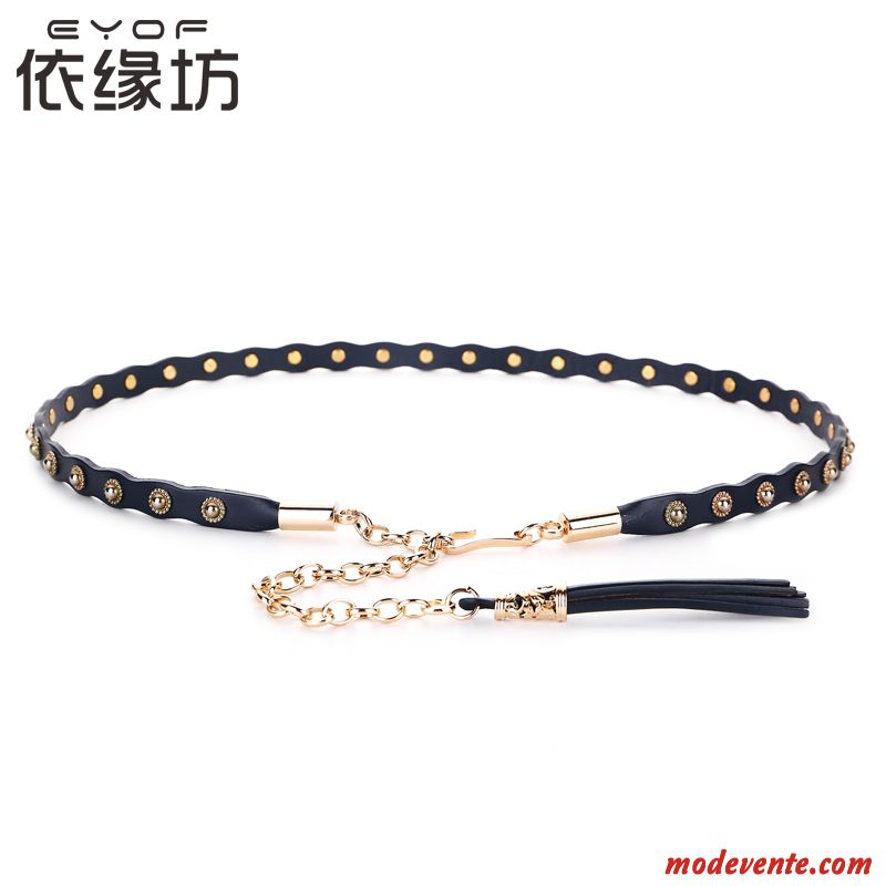 Ceinture Femme Tassel Modèles Féminins All-match Bien Décoration Mode Noir