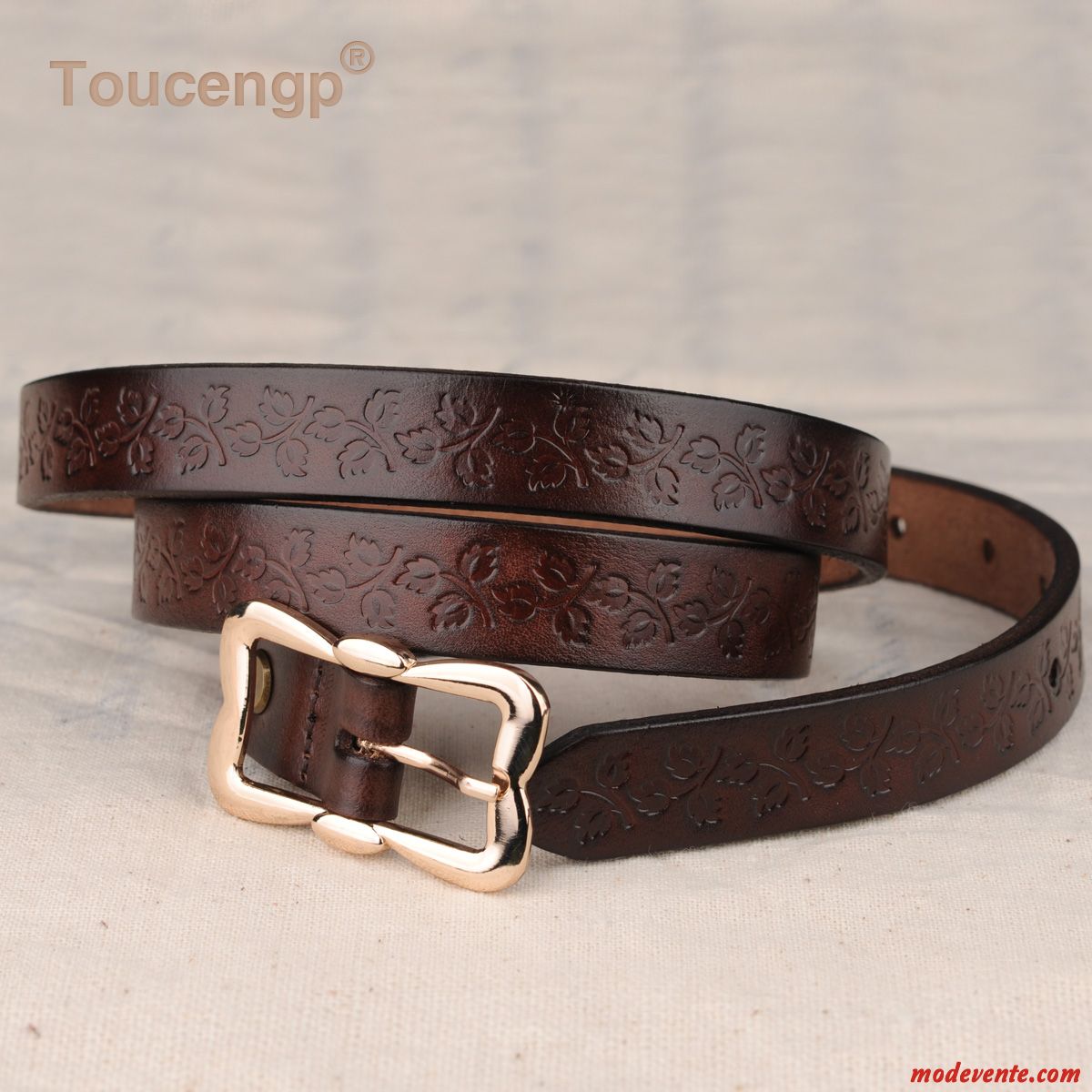 Ceinture Femme Tendance Loisir Bien Cuir Véritable Boucle Étroit