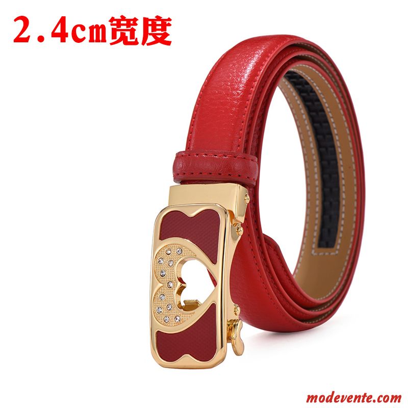 Ceinture Femme Tendance Loisir Personnalité Simple Cuir Véritable Denim Blanc Noir