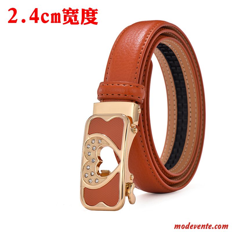 Ceinture Femme Tendance Loisir Personnalité Simple Cuir Véritable Denim Blanc Noir