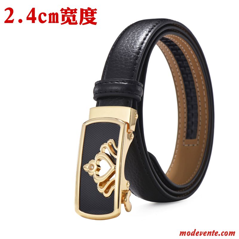 Ceinture Femme Tendance Loisir Personnalité Simple Cuir Véritable Denim Blanc Noir