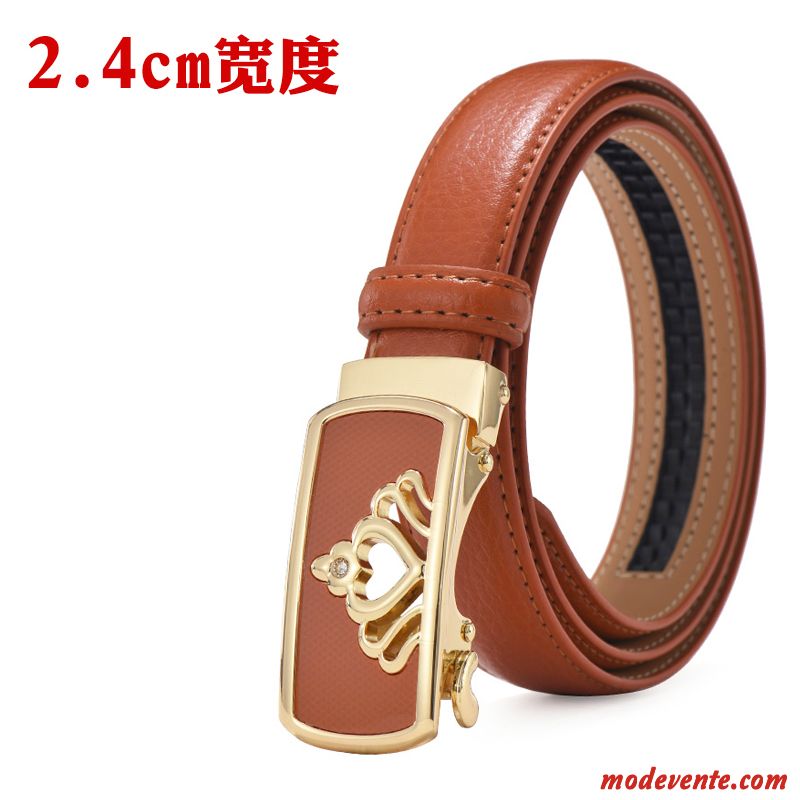 Ceinture Femme Tendance Loisir Personnalité Simple Cuir Véritable Denim Blanc Noir