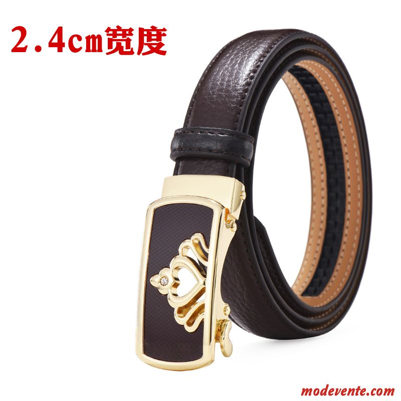 Ceinture Femme Tendance Loisir Personnalité Simple Cuir Véritable Denim Blanc Noir